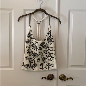 Armani halter top embellished linen/silk lined